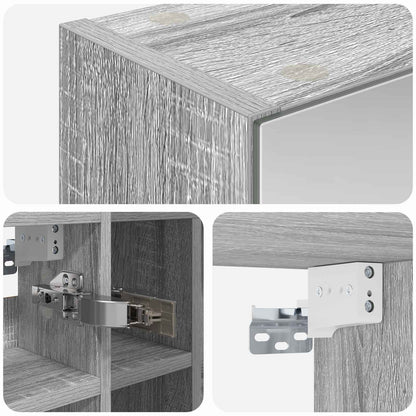 Bathroom Mirror Cabinet Grey Sonoma 60 x 14.5 x 50 cm