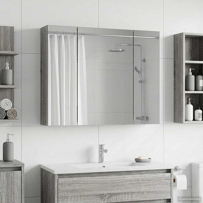 Bathroom Mirror Cabinet Grey Sonoma 60 x 14.5 x 50 cm