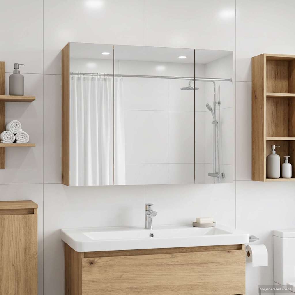 Bathroom Mirror Cabinet Artisan Oak 60 x 14.5 x 50 cm