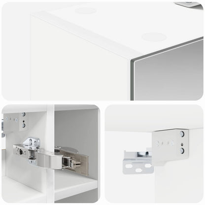 Bathroom Mirror Cabinet White 60 x 14.5 x 50 cm Engineered wood