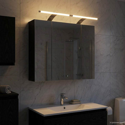 Bathroom Mirror Cabinet Black Oak 60 x 14.5 x 50 cm