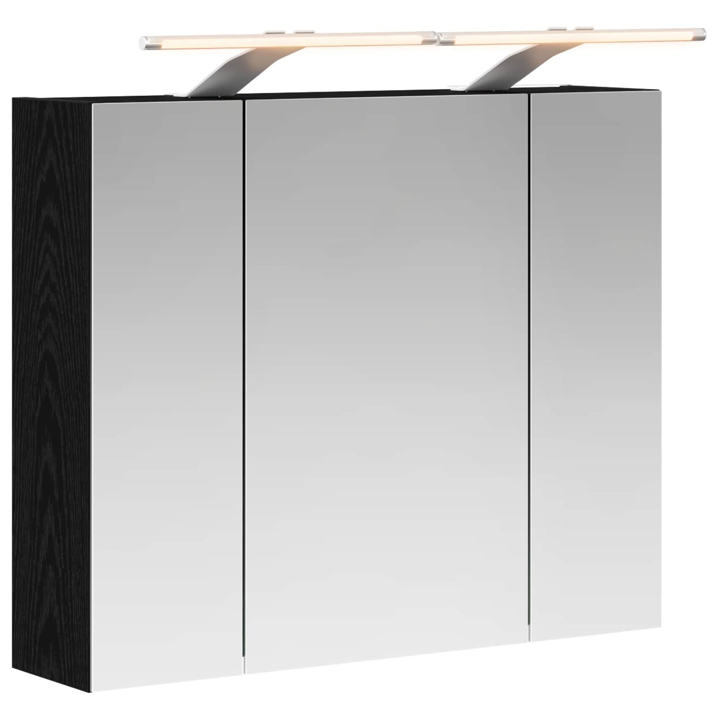Bathroom Mirror Cabinet Black Oak 60 x 14.5 x 50 cm