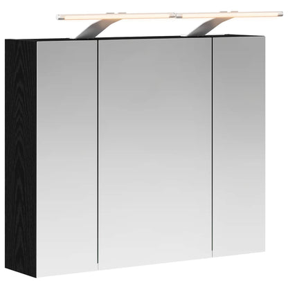Bathroom Mirror Cabinet Black Oak 60 x 14.5 x 50 cm