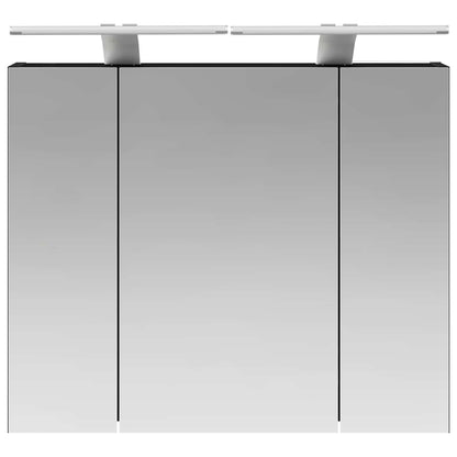 Bathroom Mirror Cabinet Black Oak 60 x 14.5 x 50 cm