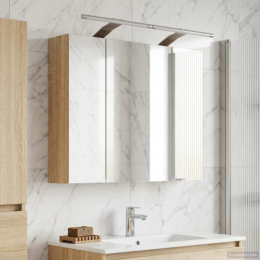 Bathroom Mirror Cabinet Sonoma Oak 60 x 14.5 x 50 cm
