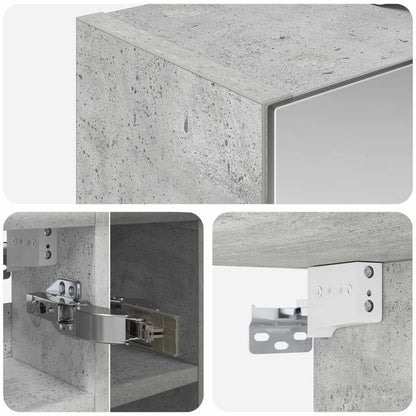 Bathroom Mirror Cabinet Concrete Grey 60 x 14.5 x 50 cm