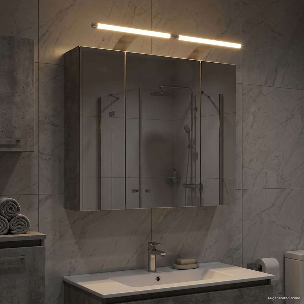 Bathroom Mirror Cabinet Concrete Grey 60 x 14.5 x 50 cm
