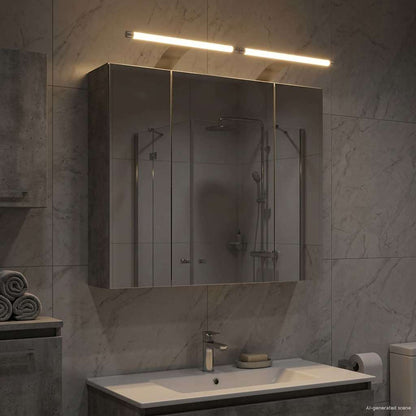 Bathroom Mirror Cabinet Concrete Grey 60 x 14.5 x 50 cm