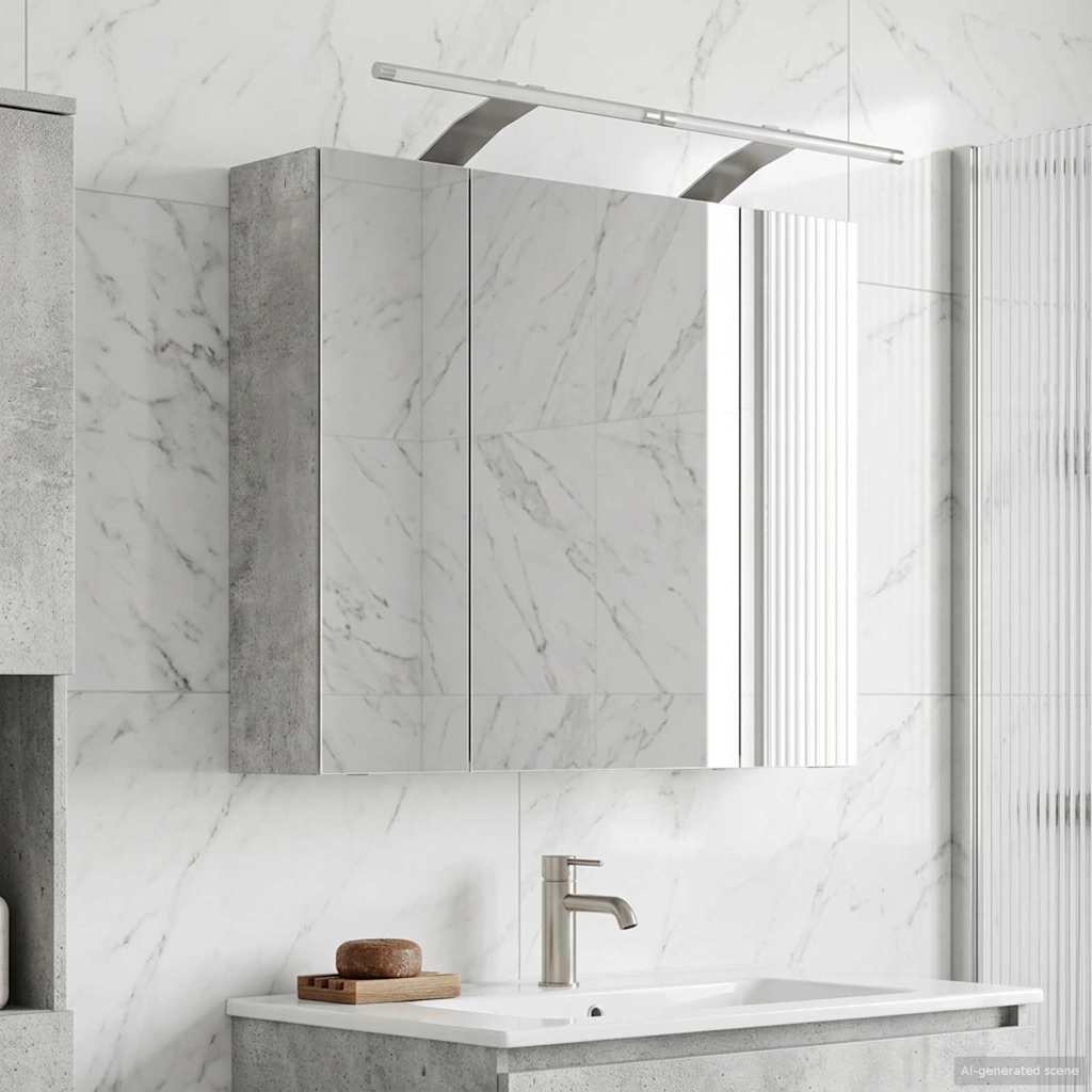 Bathroom Mirror Cabinet Concrete Grey 60 x 14.5 x 50 cm