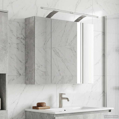 Bathroom Mirror Cabinet Concrete Grey 60 x 14.5 x 50 cm