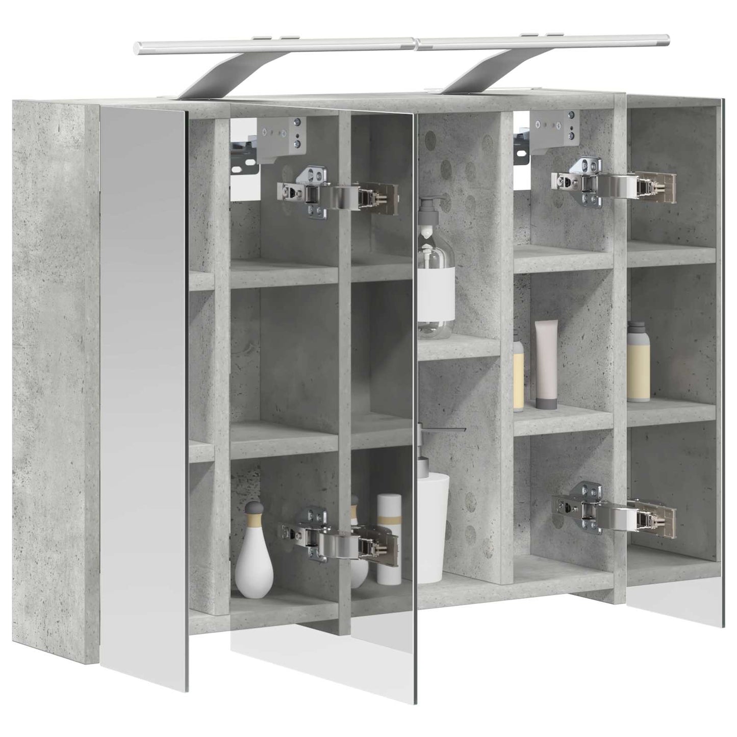 Bathroom Mirror Cabinet Concrete Grey 60 x 14.5 x 50 cm