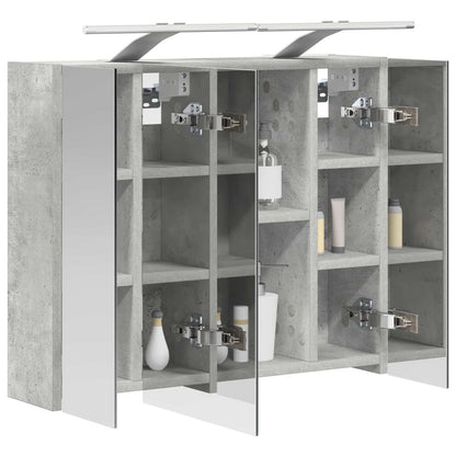 Bathroom Mirror Cabinet Concrete Grey 60 x 14.5 x 50 cm