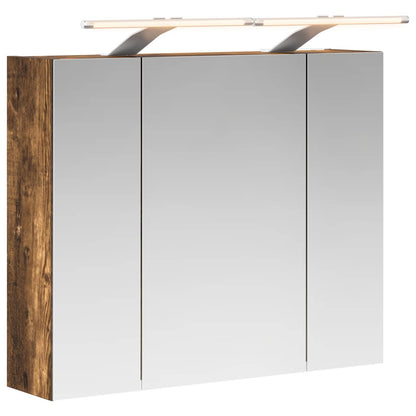 Bathroom Mirror Cabinet Smoked Oak 60 x 14.5 x 50 cm