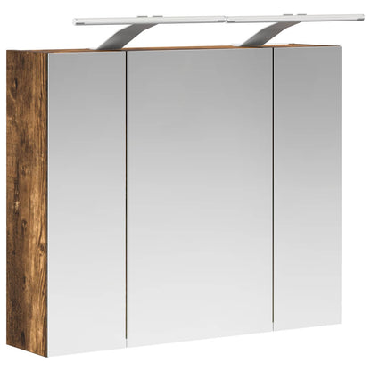 Bathroom Mirror Cabinet Smoked Oak 60 x 14.5 x 50 cm
