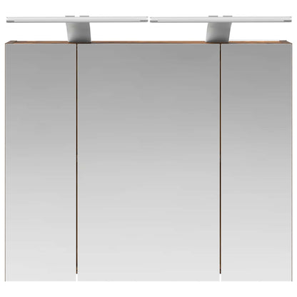 Bathroom Mirror Cabinet Smoked Oak 60 x 14.5 x 50 cm