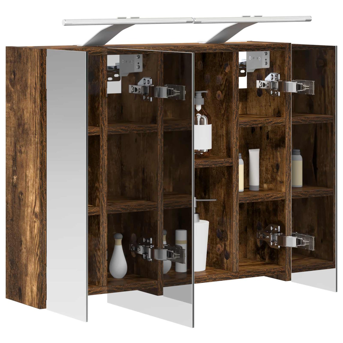 Bathroom Mirror Cabinet Smoked Oak 60 x 14.5 x 50 cm