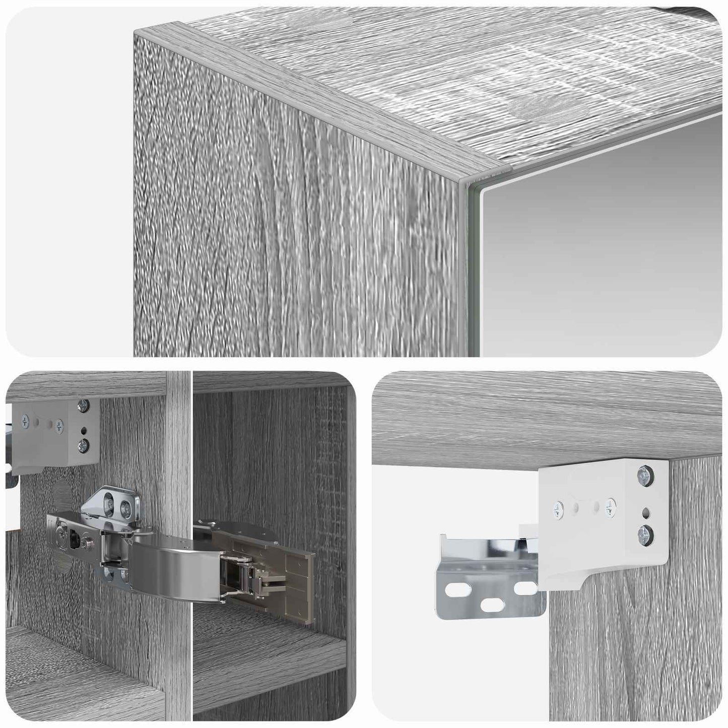 Bathroom Mirror Cabinet Grey Sonoma 60 x 14.5 x 50 cm
