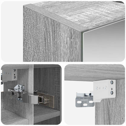 Bathroom Mirror Cabinet Grey Sonoma 60 x 14.5 x 50 cm