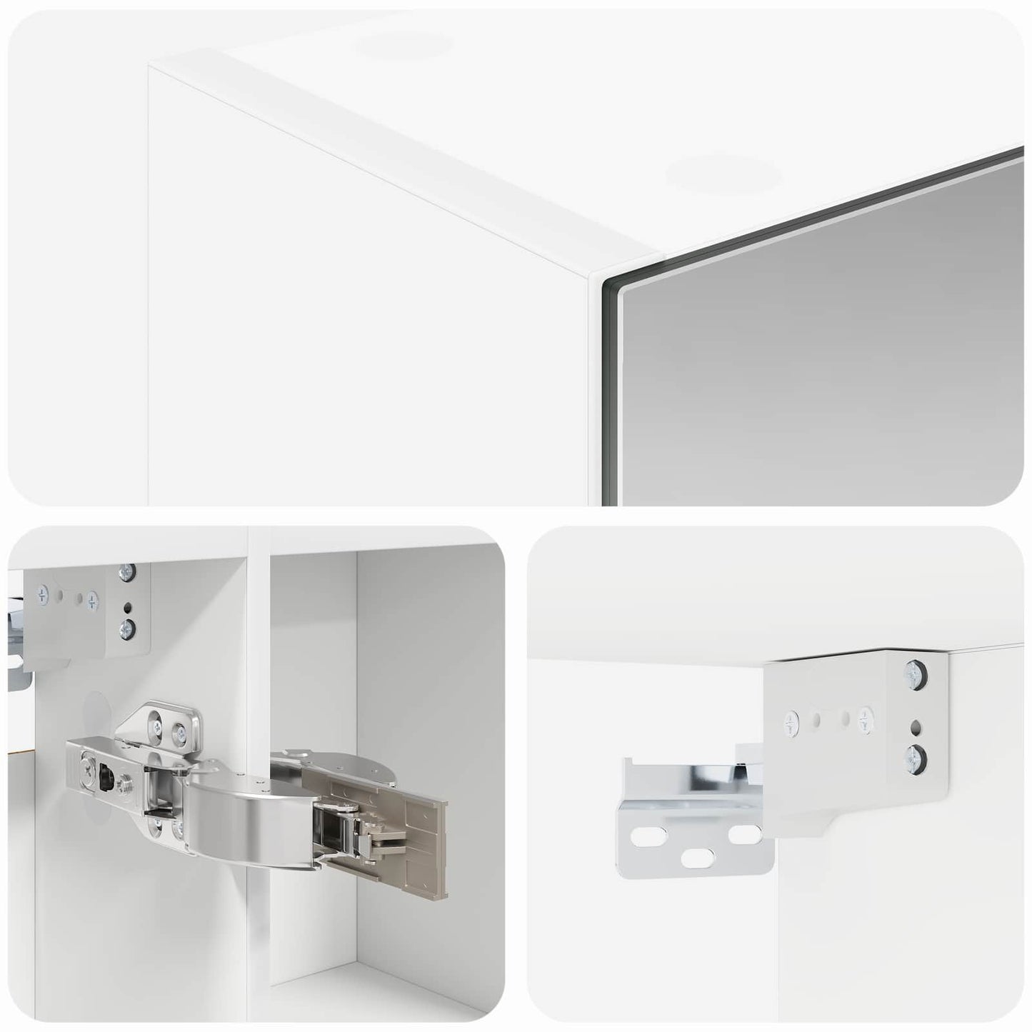 Bathroom Mirror Cabinet White 70 x 14.5 x 70 cm Engineered wood