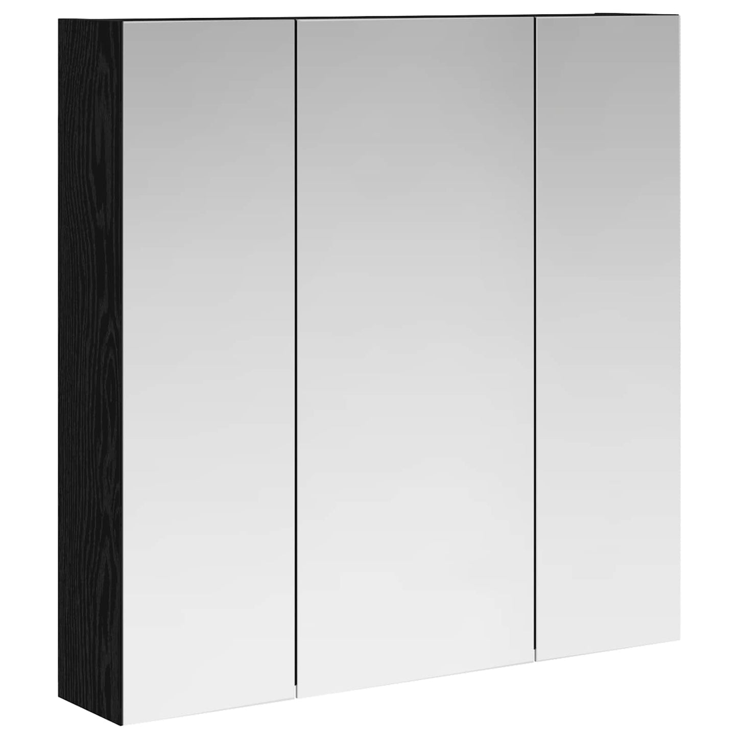 Bathroom Mirror Cabinet Black Oak 70 x 14.5 x 70 cm