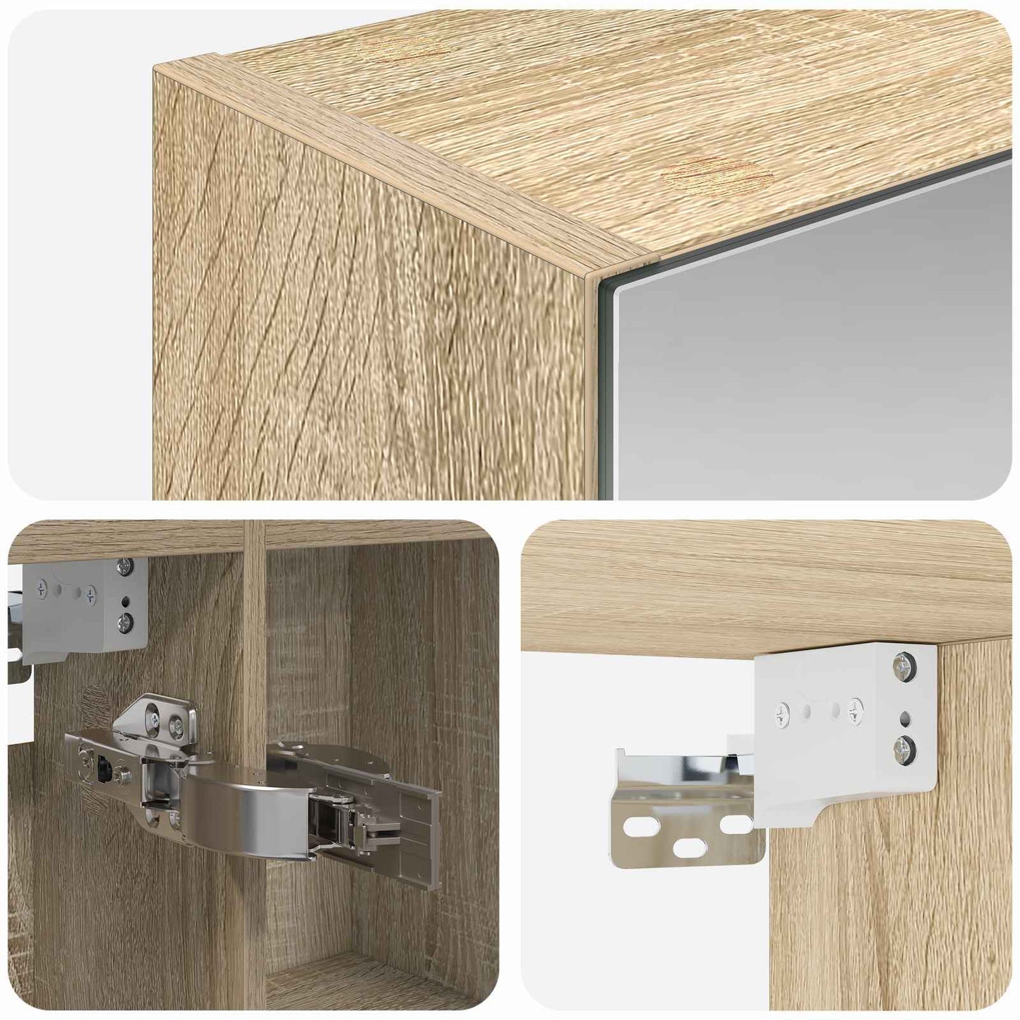 Bathroom Mirror Cabinet Sonoma Oak 70 x 14.5 x 70 cm