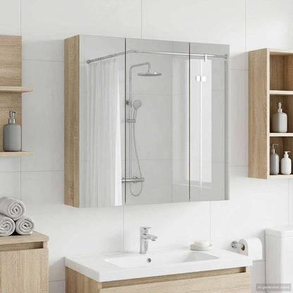 Bathroom Mirror Cabinet Sonoma Oak 70 x 14.5 x 70 cm