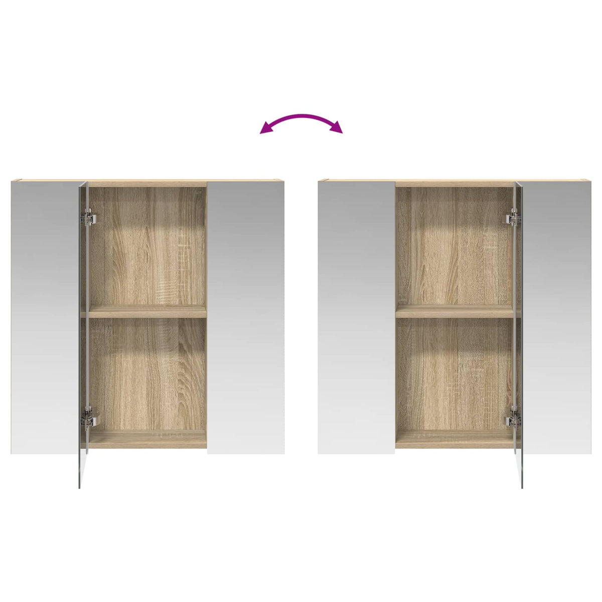 Bathroom Mirror Cabinet Sonoma Oak 70 x 14.5 x 70 cm