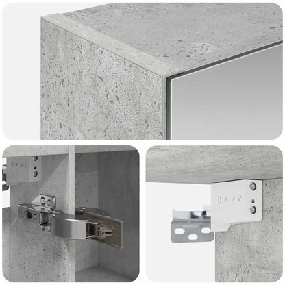 Bathroom Mirror Cabinet Concrete Grey 70 x 14.5 x 70 cm