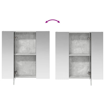Bathroom Mirror Cabinet Concrete Grey 70 x 14.5 x 70 cm