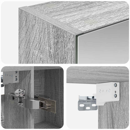 Bathroom Mirror Cabinet Grey Sonoma 70 x 14.5 x 70 cm