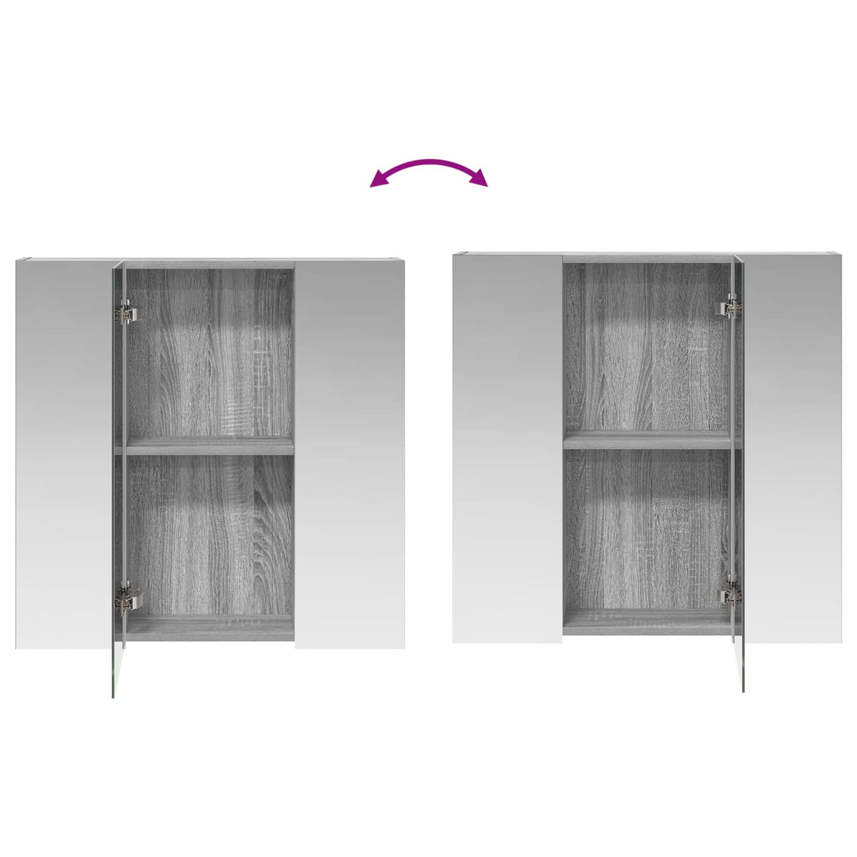 Bathroom Mirror Cabinet Grey Sonoma 70 x 14.5 x 70 cm