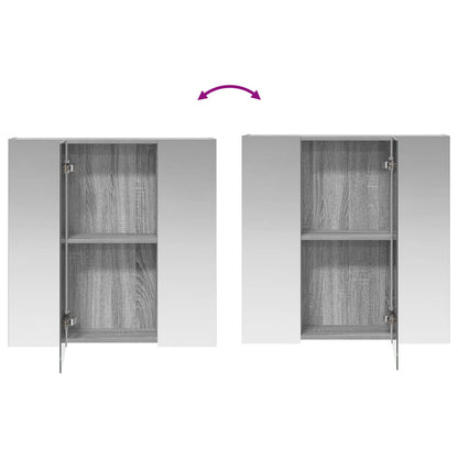Bathroom Mirror Cabinet Grey Sonoma 70 x 14.5 x 70 cm