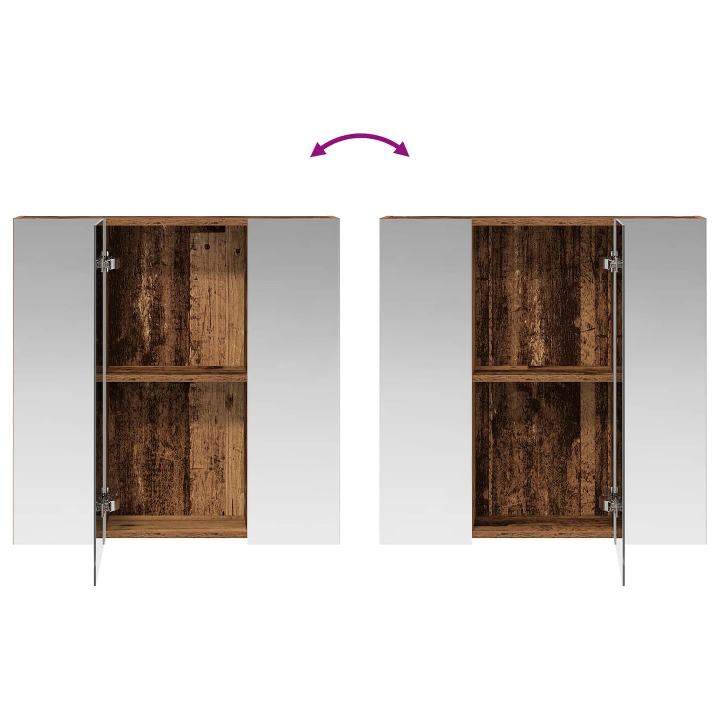 Bathroom Mirror Cabinet Old Wood 70 x 14.5 x 70 cm