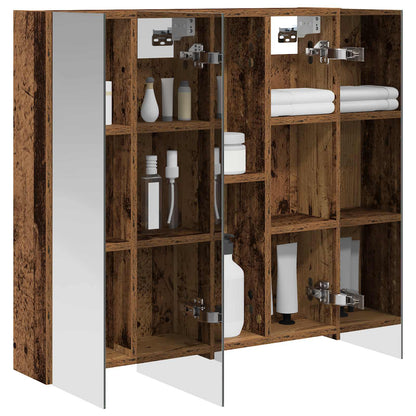 Bathroom Mirror Cabinet Old Wood 70 x 14.5 x 70 cm
