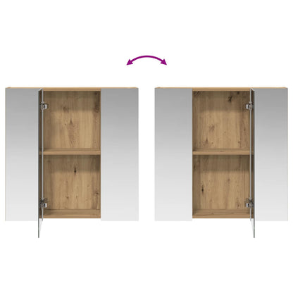 Bathroom Mirror Cabinet Artisian Oak 70 x 14.5 x 70 cm
