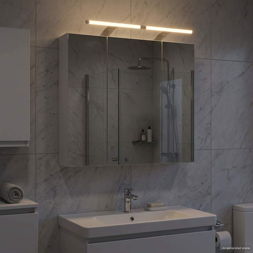 Bathroom Mirror Cabinet White 70 x 14.5 x 70 cm Engineered wood