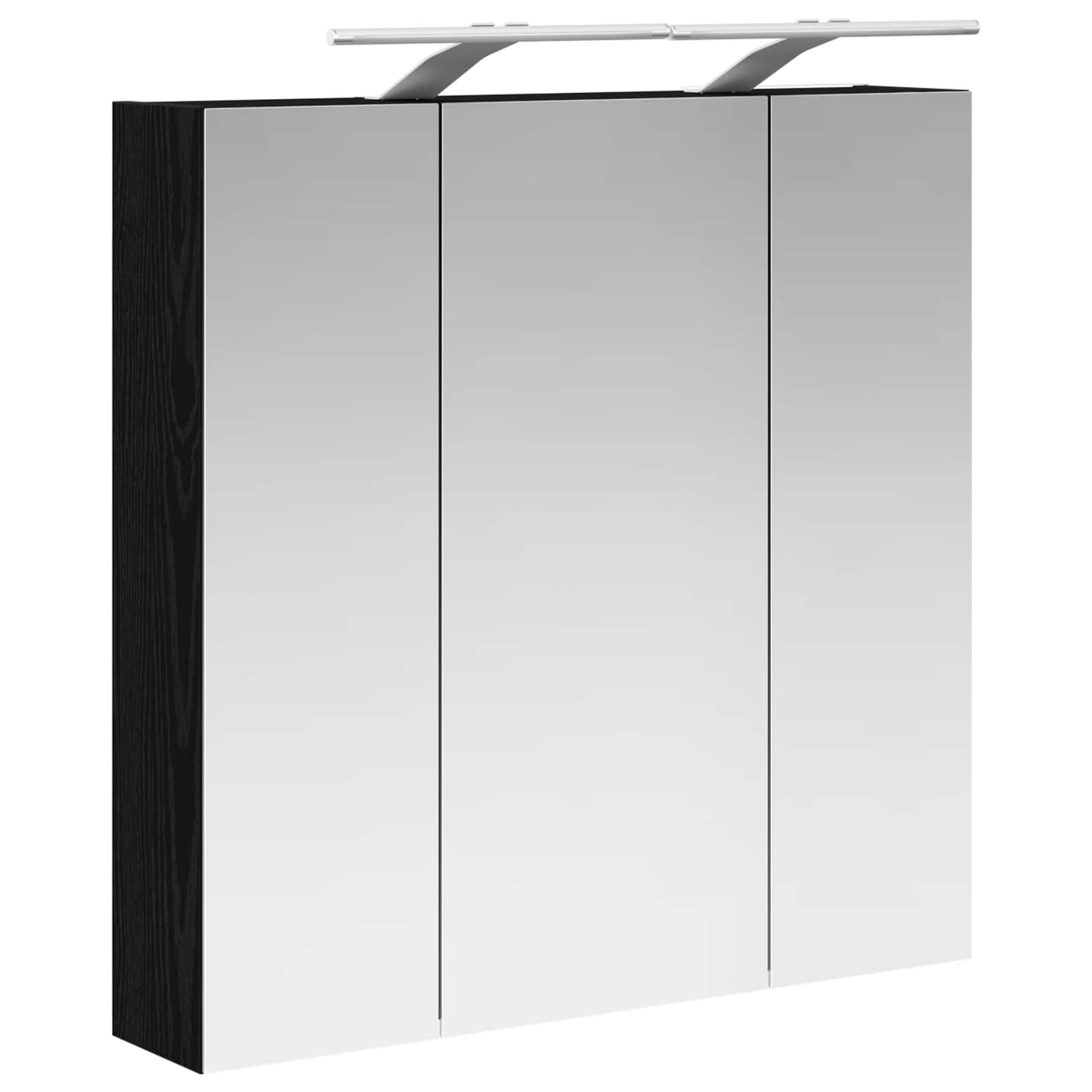 Bathroom Mirror Cabinet Black Oak 70 x 14.5 x 70 cm