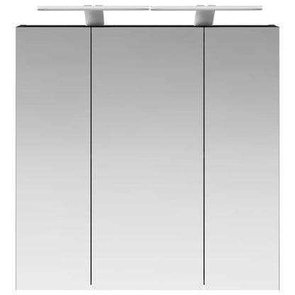 Bathroom Mirror Cabinet Black Oak 70 x 14.5 x 70 cm