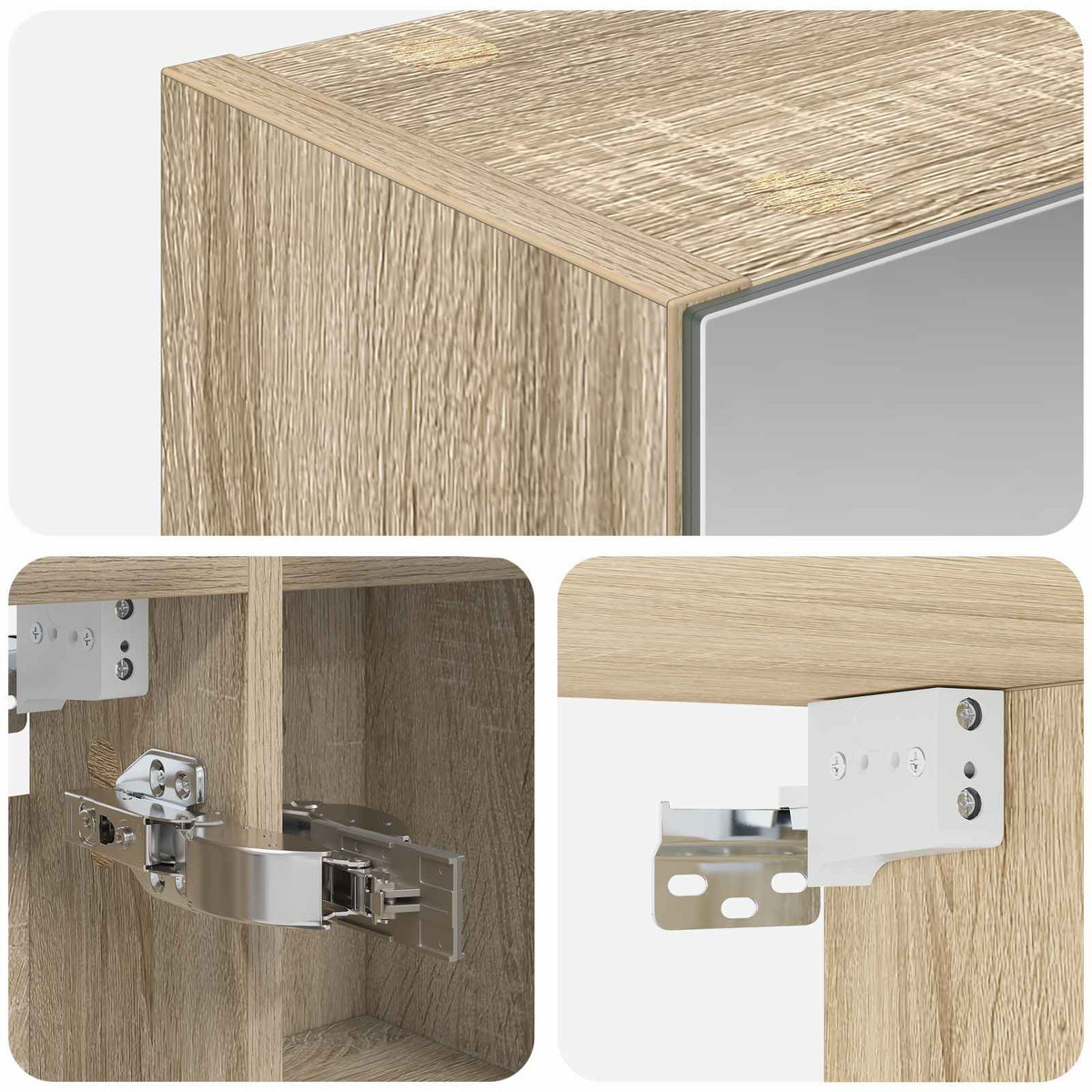 Bathroom Mirror Cabinet Sonoma Oak 70 x 14.5 x 70 cm