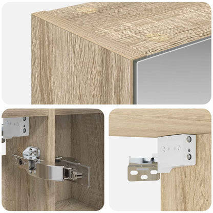 Bathroom Mirror Cabinet Sonoma Oak 70 x 14.5 x 70 cm