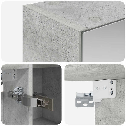 Bathroom Mirror Cabinet Concrete Grey 70 x 14.5 x 70 cm