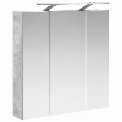 Bathroom Mirror Cabinet Concrete Grey 70 x 14.5 x 70 cm