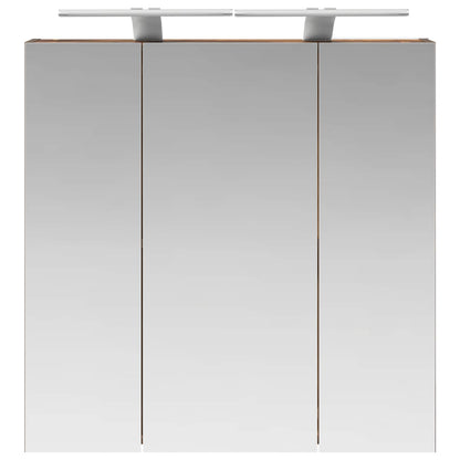 Bathroom Mirror Cabinet Smoked Oak 70 x 14.5 x 70 cm