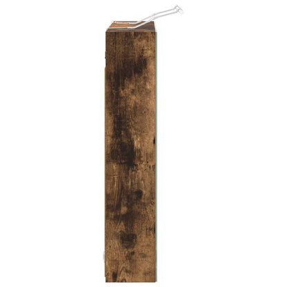 Bathroom Mirror Cabinet Smoked Oak 70 x 14.5 x 70 cm