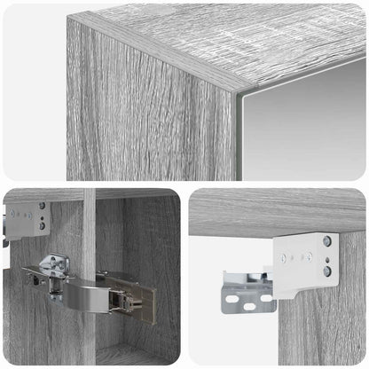 Bathroom Mirror Cabinet Grey Sonoma 70 x 14.5 x 70 cm