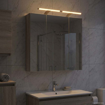 Bathroom Mirror Cabinet Grey Sonoma 70 x 14.5 x 70 cm