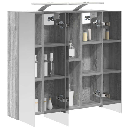 Bathroom Mirror Cabinet Grey Sonoma 70 x 14.5 x 70 cm