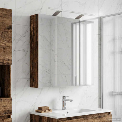 Bathroom Mirror Cabinet Old Wood 70 x 14.5 x 70 cm