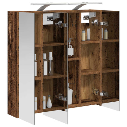 Bathroom Mirror Cabinet Old Wood 70 x 14.5 x 70 cm