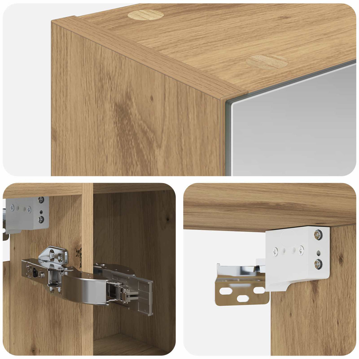 Bathroom Mirror Cabinet Artisian Oak 70 x 14.5 x 70 cm